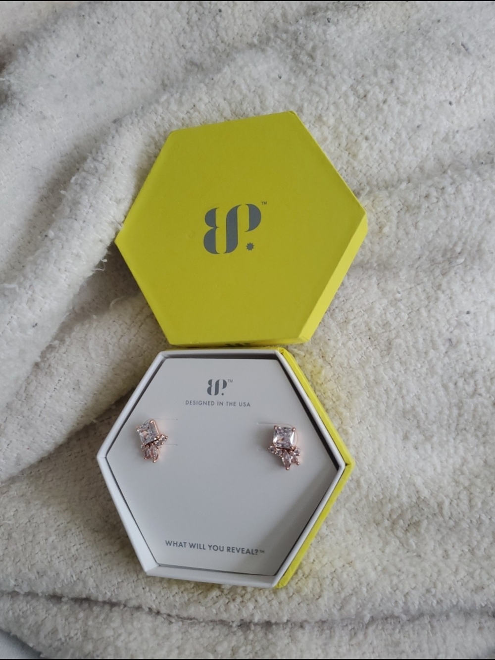 bp Rose Gold Cubic Zirconia Starburst Stud Earrings - Pink Accents